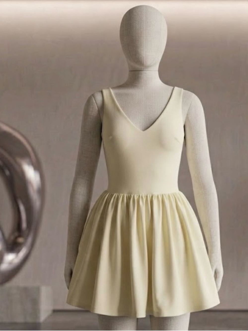 Missguided Cream V-Neck Maxi Skater Dress